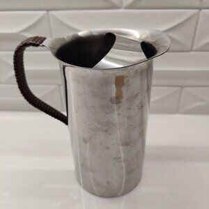 Stainless Steel Water Pitcher - Denmark, Braided handle mid-century modern